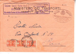 ITALIA  1945 - Lettera Minstero Dei Trasporti Con Tassa A Carico - Portomarken