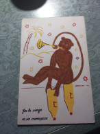 Singe En Feutre - Joe Le Singe Et Sa Trompette   Q 2565 - Monkeys