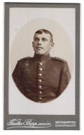 Fotografie Gustav Bopp, Weingarten, Löwenstrasse 20, Junger Soldat In Uniform  - Personnes Anonymes