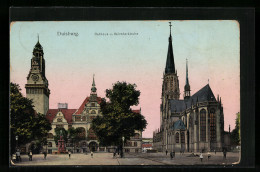 Goldfenster-AK Duisburg, Rathaus Und Salvatorkirche  - Andere & Zonder Classificatie