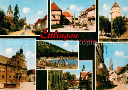 73781762 Ettlingen Orts Und Teilansichten Rathaus Marktplatz Kirchen Schwimmbad  - Ettlingen