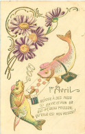 Carte Gaufrée - 1er Avril - Poisson     Q 2566 - 1er Avril - Poisson D'avril