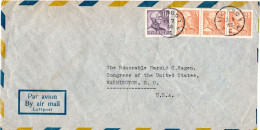 L77844 - Schweden - 1946 - 3@25o Gustav Adolf MiF A LpBf LIDINGO -> Washington, DC (USA) - Cartas & Documentos