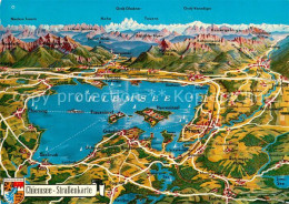 73781562 Chiemsee Und Umgebung Strassenkarte Alpenpanorama Reliefkarte Chiemsee - Other & Unclassified