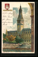 Künstler-AK Heinrich Kley: Hamburg, Rathaus Und Wappen  - Kley