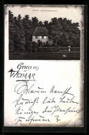 Lithographie Weimar, Goethes Gartenhaus Im Park  - Weimar