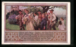 AK Deutscher Schulverein Nr. 732: Gitarre Und Geige Juchhei Wie Das Klingt, Wenn Sonntagsfreude Die Herzen Beschwingt.  - War 1914-18