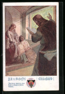 Künstler-AK Deutscher Schulverein Nr. 493: J.V. Scheffel, Ekkehard, Lesung Am Fenster, Junge Damen  - Weltkrieg 1914-18