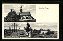 AK Dörnthal I. Erzgb., Alte Wehrkirche, Friedhof Mit Kriegerdenkmal, Obere Schule  - Other & Unclassified