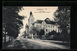 AK Landau I. Pf., West-Ring Mit Neuer Höherer Handels-Schule  - Landau