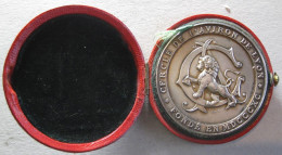 Médaille En Bronze Argentée Et Boite Cercle De L’Aviron De Lyon 1890 , Par Bichard - Otros & Sin Clasificación