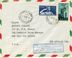 TWA Volo Transpolare Del 4.10.57 - Aerogramma Da Roma A Los Angeles - Airmail