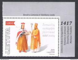 2017 Lituania, Lietuva-Vaticano 600 Anniversario Samogizia Emissione Congiunta - Joint Issues