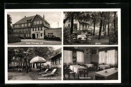 AK Stützerbach / Thür. W., Hotel Thüringer Hof, Innenansicht Speisezimmer, Garten  - Autres & Non Classés