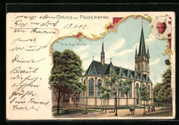 Lithographie Paderborn, Blick Auf Die Herz Jesu Kirche  - Paderborn