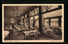 AK Bonn, Altdeutsches Bierhaus Hähnchen, Gartenterrasse, Am Münsterplatz  - Muenster