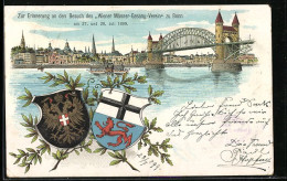 Lithographie Bonn, Zur Erinnerung An Den Besuch Des Wiener Männer-Gesang-Verein 1899, Wappen  - Bonn