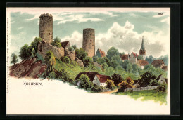 Lithographie Kohren, Burgruinen über Stadt  - Sonstige & Ohne Zuordnung