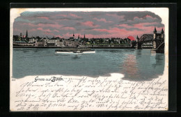 AK Bonn, Panorama Der Stadt Im Licht Der Untergehenden Sonne  - Bonn