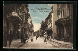 AK Worms A. Rhein, Kaiser Wilhelm Strasse Mit Radfahrern  - Worms