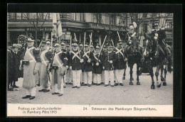 AK Hamburg, Veteranen Des Bürgermilitairs, Festzug Zur Jahrhundertfeier Im März 1913  - Autres & Non Classés