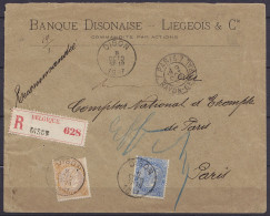L. Recom. Banque Disonaise Affr. N°60+62 Càd DISON /8 OCTO 1897 Pour PARIS - Càd Arrivée "PARIS 7 / RAYON-CENTRAL" (au D - 1893-1900 Barbas Cortas