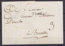 L. Datée Juin 1778 Pour BRUXELLES - Griffe "DELIEGE" - Port "3" - 1714-1794 (Oostenrijkse Nederlanden)