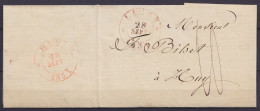 L. Datée 27 Septembre 1831 Càd LIEGE /28 SEPT 1831 Pour HUY - Port "10" (au Dos: Càd Arrivée HUY) - 1830-1849 (Belgica Independiente)