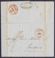 L. Datée 18 Septembre 1848 De SCLESSIN Càd LIEGE /18 SEPT 1848 Pour LONDRES (au Dos: Càd Arrivée "BJ /21 SP 21/ 1848") - 1830-1849 (Onafhankelijk België)