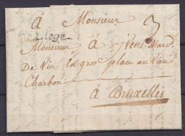 L. Datée 24 Octobre 1773 De LIEGE Pour Marchand De Vins à BRUXELLES - Griffe "DeLiege" - Port "3" - 1714-1794 (Paises Bajos Austriacos)