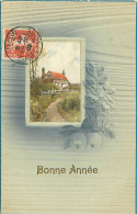 Carte Gaufrée  - Bonne Année - Fleurs Paysage  Q 2567 - Año Nuevo