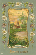 Carte Gaufrée  - Bonne Année - Fleurs Paysage  Q 2567 - New Year