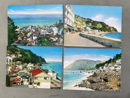 Lot Of 4 国立公園伊豆・熱川 片瀬温泉海岸 View Of Katase Higashihama Beach (Atagawa Spa) Kanagawa , JAPAN JAPON POSTCARD - Sonstige & Ohne Zuordnung