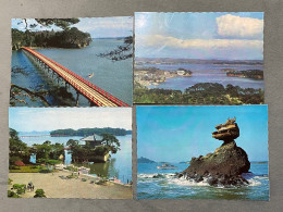 Lot Of 4 三景松島 福浦橋 五太堂 仁王島  Pine-clad Island, "Scenic Trio", Godaido, Nio-Jima, Fukuura Matsushima , JAPAN JAPON POSTCARD - Andere & Zonder Classificatie