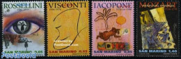 San Marino 2006 Authors 4v, Mint NH, Performance Art - Transport - Amadeus Mozart - Film - Music - Automobiles - Motor.. - Nuevos