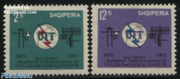 Albania 1965 I.T.U. Centenary 2v, Mint NH, Science - Various - Telecommunication - I.T.U. - Telekom