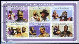 Guinea Bissau 2008 African Music 6v M/s, Mint NH, Performance Art - Music - Music