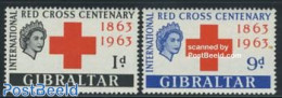 Gibraltar 1963 Red Cross Centenary 2v, Mint NH, Health - Red Cross - Red Cross