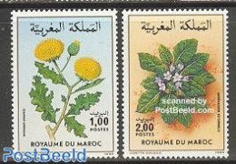Morocco 1986 Flowers 2v, Mint NH, Nature - Flowers & Plants - Other & Unclassified