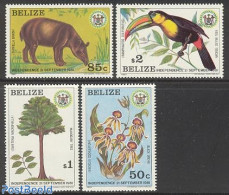 Belize/British Honduras 1981 Independence 4v, Mint NH, Nature - Animals (others & Mixed) - Birds - Flowers & Plants - .. - Rotary, Club Leones