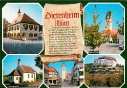 73780255 Dietenheim Iller Rathaus Marktplatz Annakapelle Koenigstrasse Kloster B - Andere & Zonder Classificatie