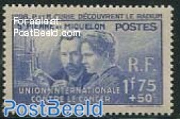 Saint Pierre And Miquelon 1938 Pierre & Marie Curie 1v, Mint NH, Health - History - Science - Health - Nobel Prize Win.. - Nobelprijs