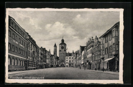 AK Vilsbiburg, Hindenburgplatz, Bezirks-Sparkasse, Häuserfassaden Und Erker  - Vilsbiburg
