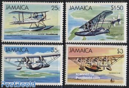 Jamaica 1984 Water Planes 4v, Unused (hinged), Transport - Aircraft & Aviation - Airplanes