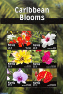 Nevis 2015 Caribbean Blooms 6v M/s, Mint NH, Nature - Flowers & Plants - St.Kitts Und Nevis ( 1983-...)