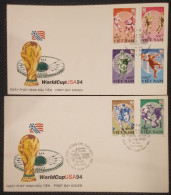 FDC Vietnam Viet Nam Covers With Perf Stamps 1994 : World Cup Football In USA (Ms682) - Viêt-Nam