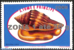 Sao Tome/Principe 2008 Strombus Latus Shell, Overprint, Mint NH, Nature - Shells & Crustaceans - Marine Life