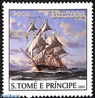 Sao Tome/Principe 2008 Ship, Overprint, Mint NH, Nature - Transport - Water, Dams & Falls - Ships And Boats - Ships