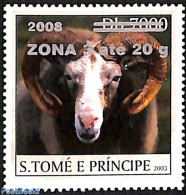 Sao Tome/Principe 2008 Goat, Overprint, Mint NH, Nature - Animals (others & Mixed) - Sao Tomé E Principe