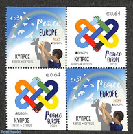 Cyprus 2023 Europa, Peace 4v From Booklet, Mint NH, History - Nature - Various - Europa (cept) - Peace - Birds - Joint.. - Unused Stamps